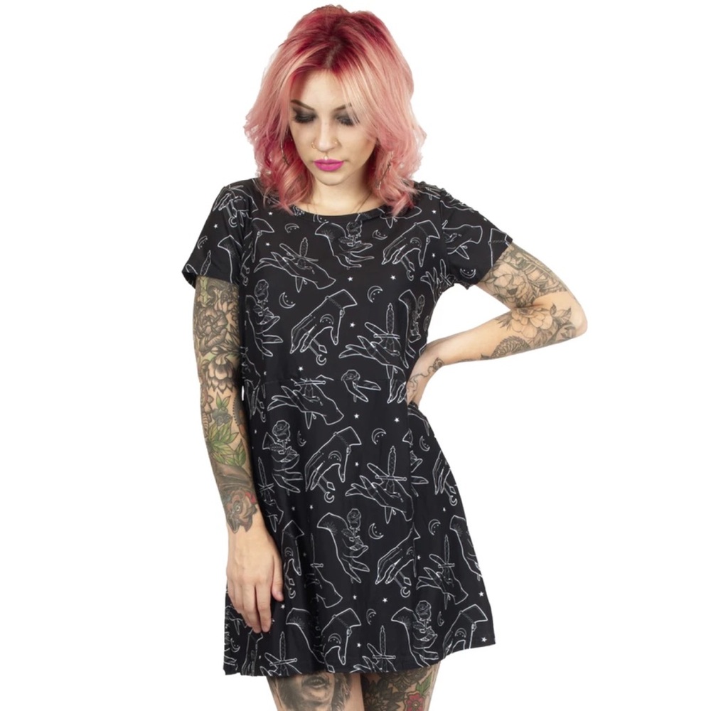 Too Fast A Line mini gypsy hands goth dress